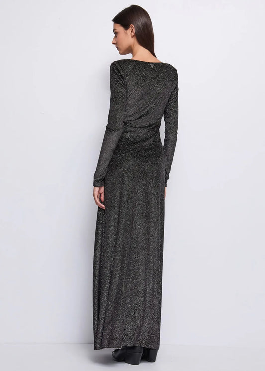 DENNY ROSE Abito Lungo Ciniglia e Glitter