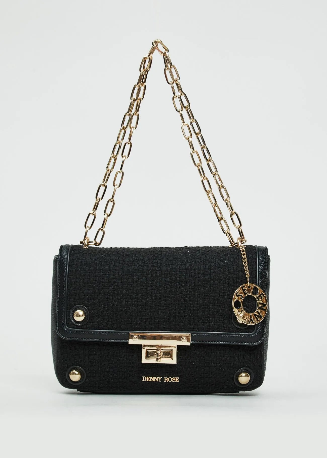 DENNY ROSE Mini Bag Chanel in Raffia con Tracolla Catena