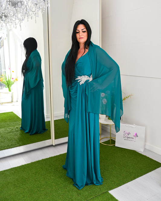 BIANCA BRANDI Abito da Cerimonia Curvy con Applicazioni in Swaroski