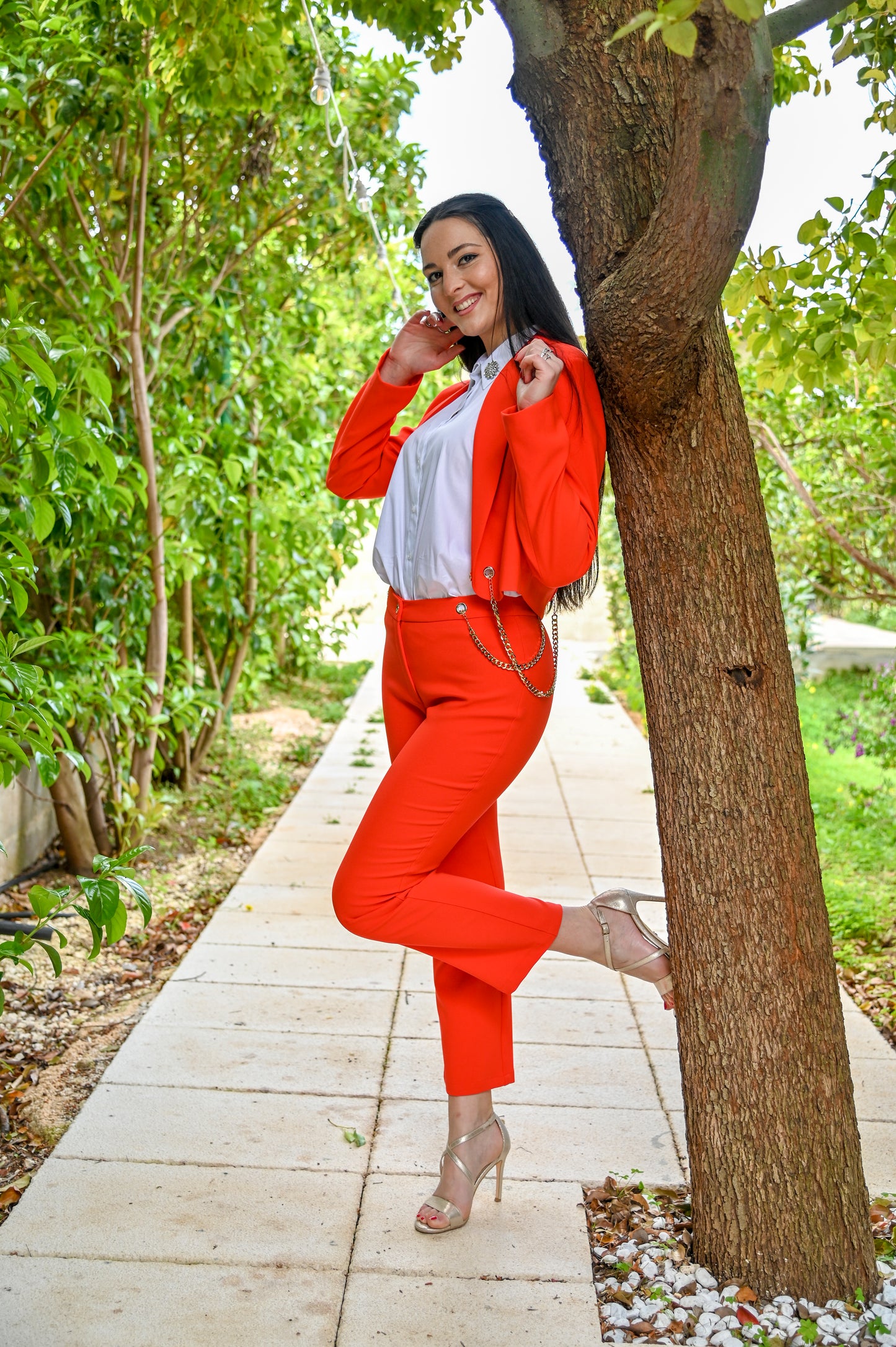 DENNY ROSE Pantalone a Zampetta con Catene