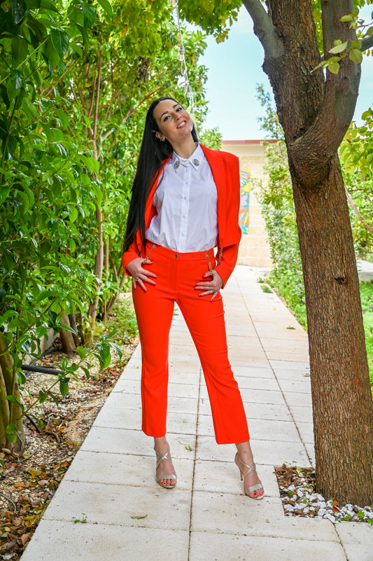 DENNY ROSE Pantalone a Zampetta con Catene