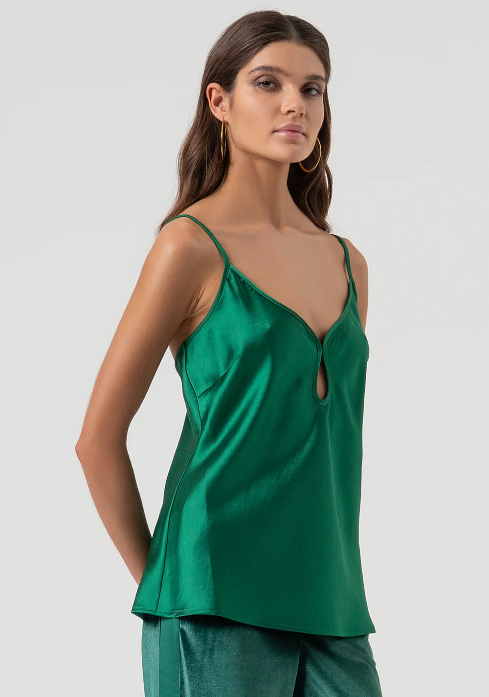 FRACOMINA Top in Seta Smeraldo