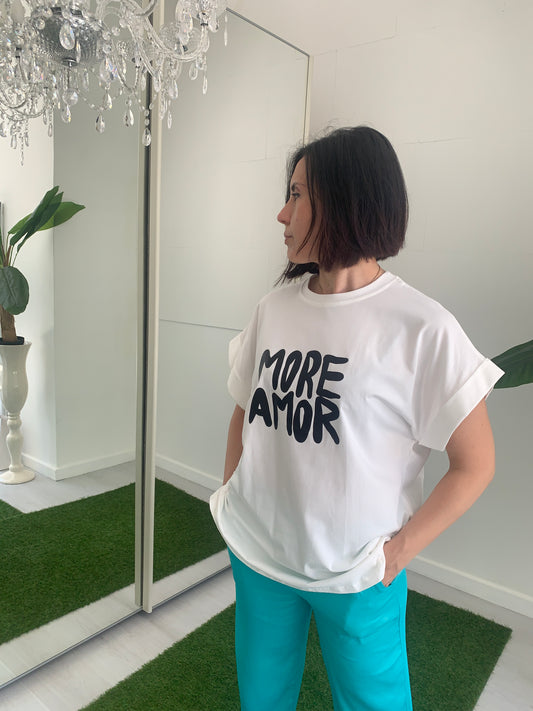 DEJAVU T-Shirt in Cotone Curvy con Scritta Simpatica