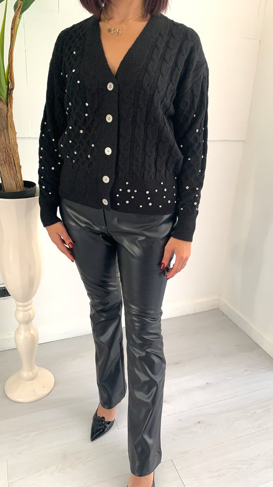 FRACOMINA Cardigan Intrcciato con Punti luce