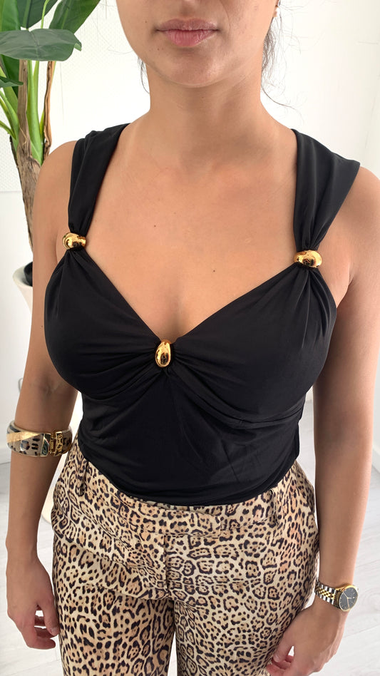 MARCIANO Top con Scollo a Cuore con Nodi