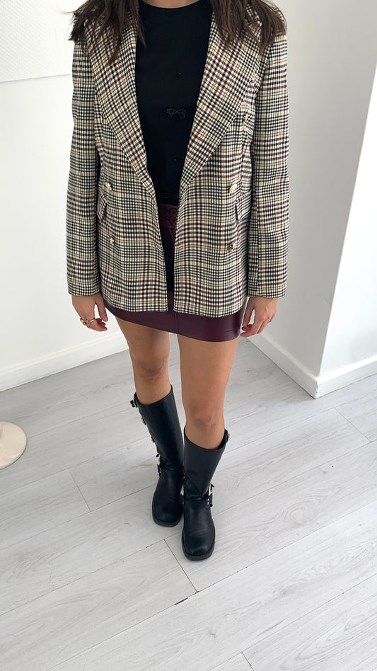 QUEGUAPA Giacca Mara Quadri Doppiopetto