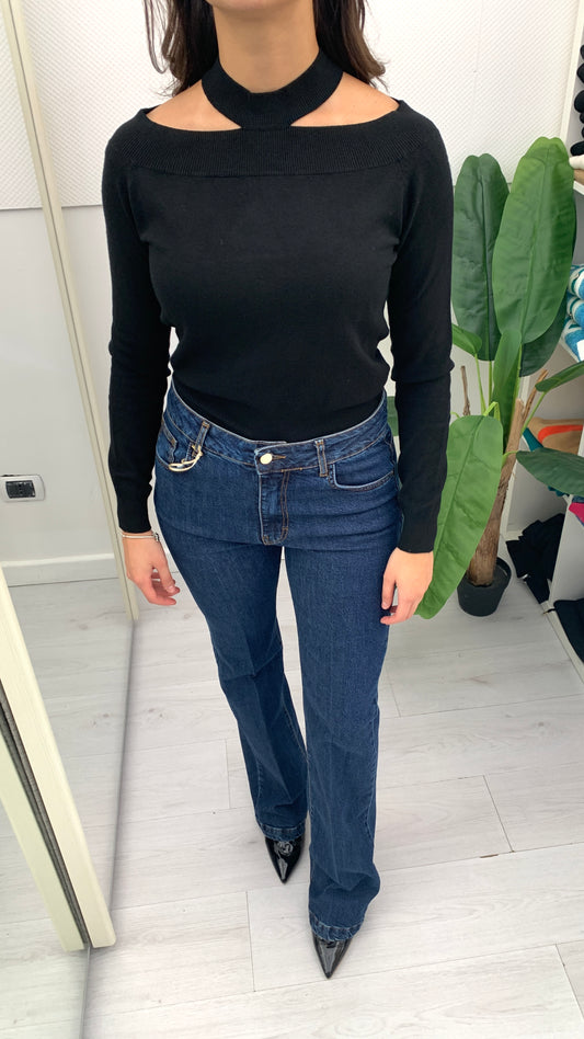 QUEGUAPA Jeans con Applicazioni Tasche a Zampa