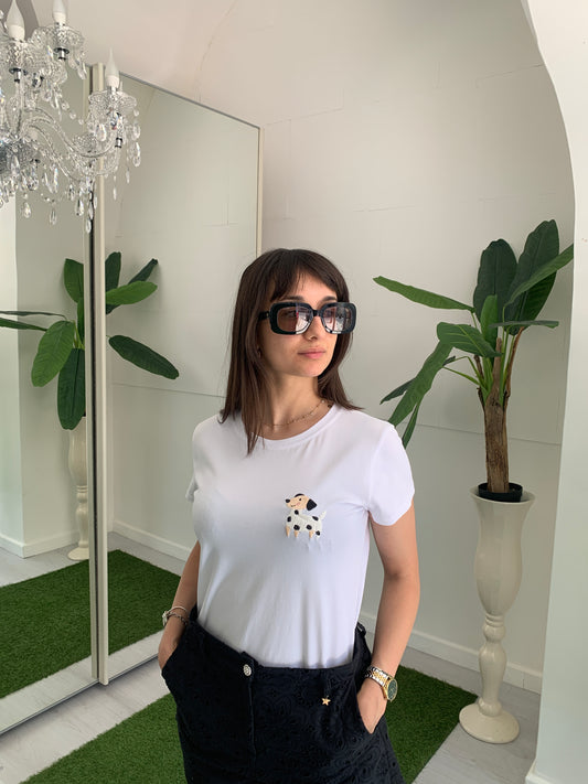 VIVIENNE T-Shirt Simpatiche con Logo Cagnolino