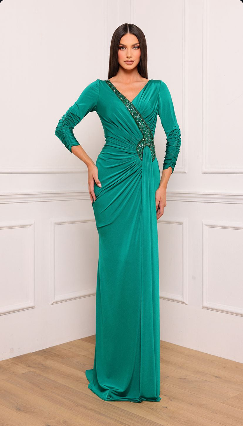 BIANCA BRANDI Abito Drappeggiato con Pietre