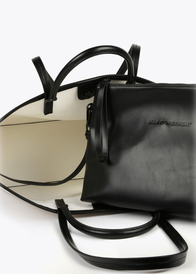 LOLA CASADEMUNT Shopper Bicolore White Black