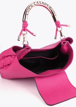 Borsa a mano in pelle fucsia con tracolla regolabile – Griffe Dipierro