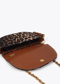 Borsa Hobo Mezzaluna Animalier Leopardata con Catena Dorata – Lola Casademunt | Griffe Dipierro