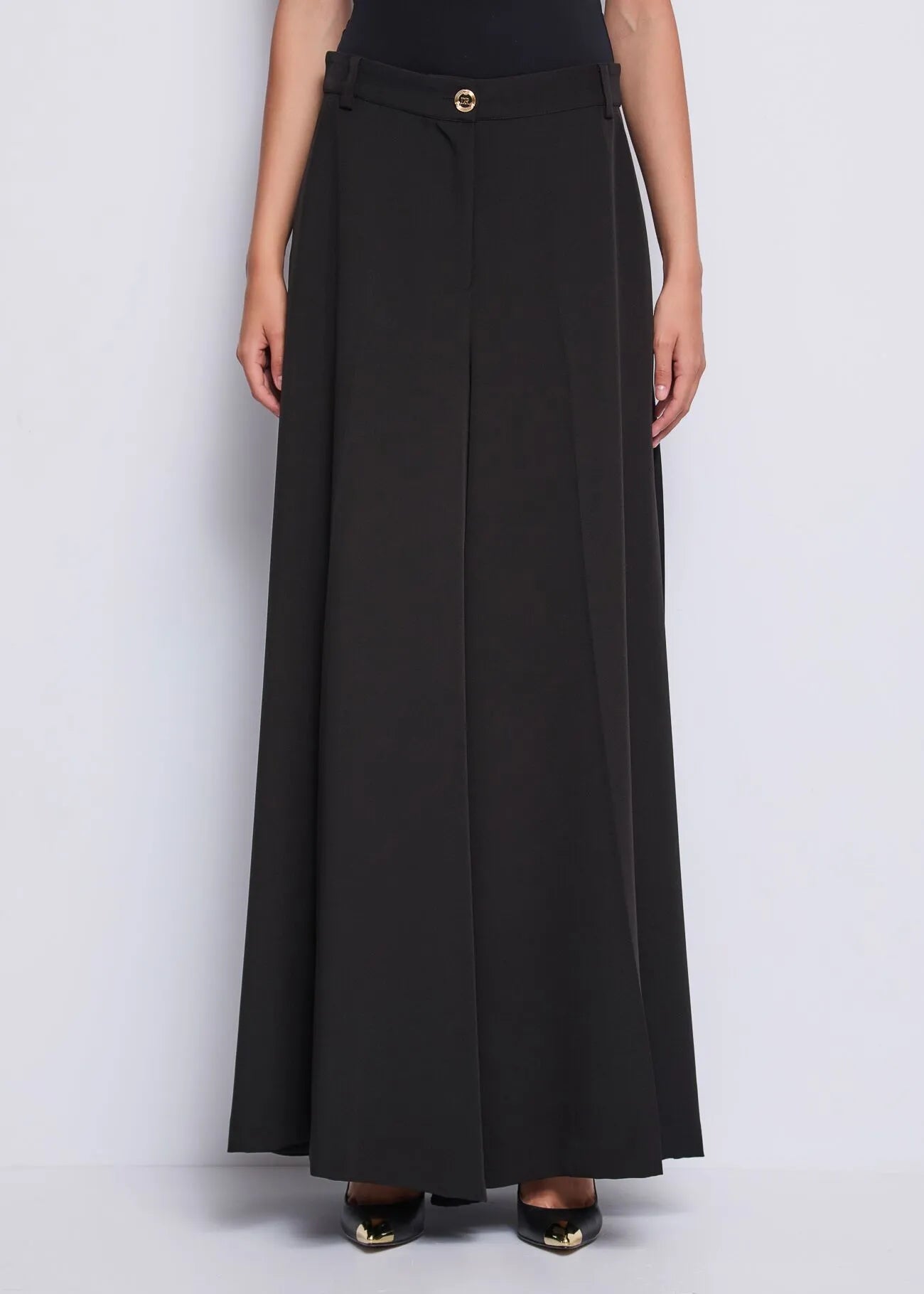 DENNY ROSE Pantalone Palazzo Plissettato Elasticizzato