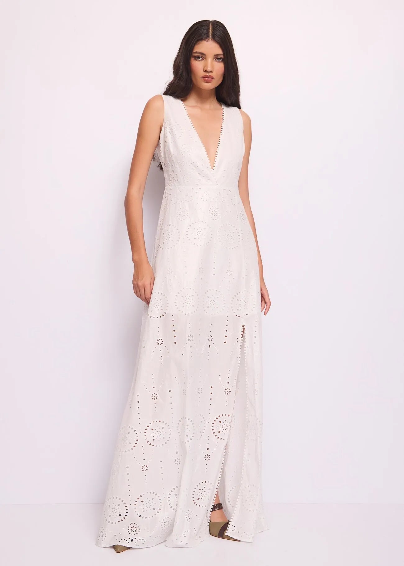 DENNY ROSE Abito Lungo in Lavorato