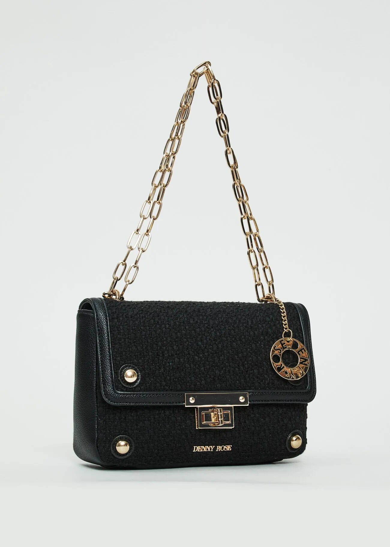 DENNY ROSE Mini Bag Chanel in Raffia con Tracolla Catena
