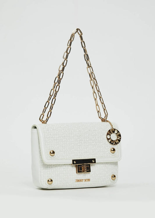 DENNY ROSE Mini Bag Chanel in Raffia con Tracolla Catena