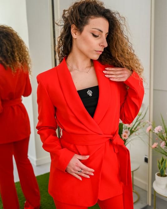 FRACOMINA Tailleur con Giacca Lunga con Fiocco