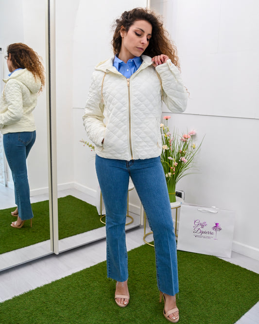 FRACOMINA Trapuntina Leggera Cream con Cappuccio