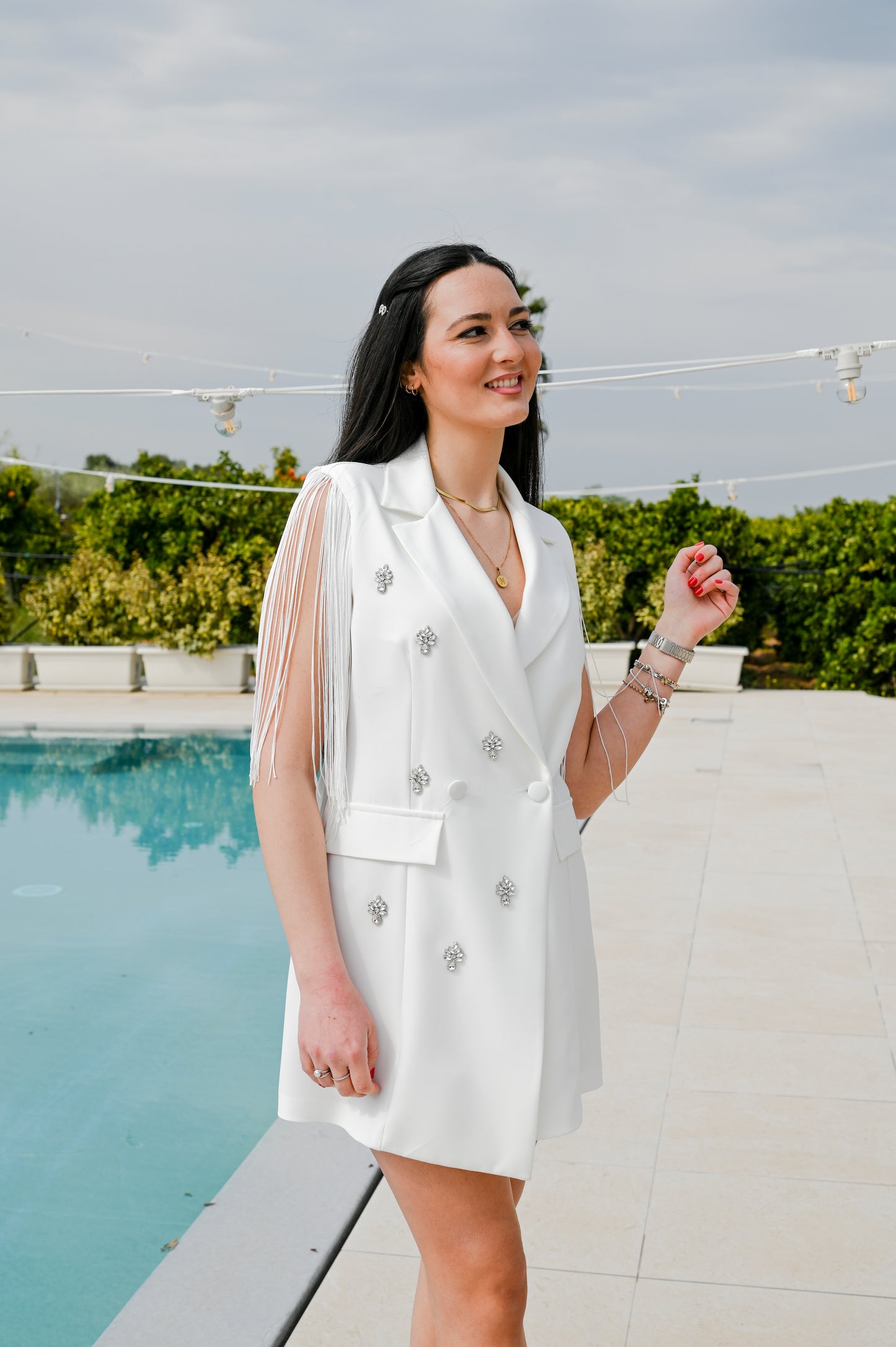 QUEGUAPA Abito Molly con Applicazioni e Frange