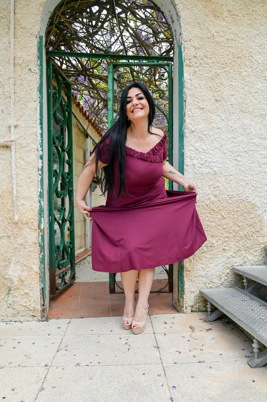 EDAS Abito con Scollo a Barca in Jersey Viscosa