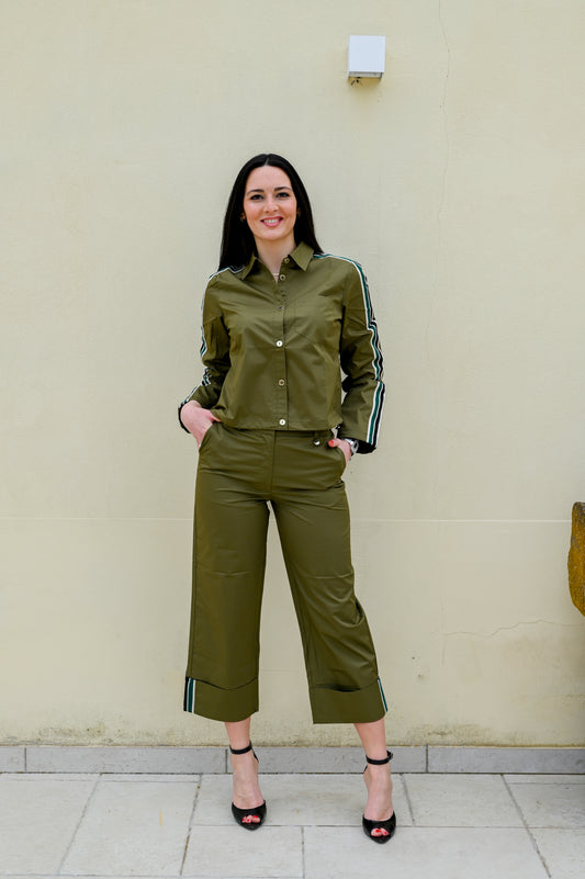 LOLA CASADEMUNT Camicia Giacca in Cotone con Bande Laterali