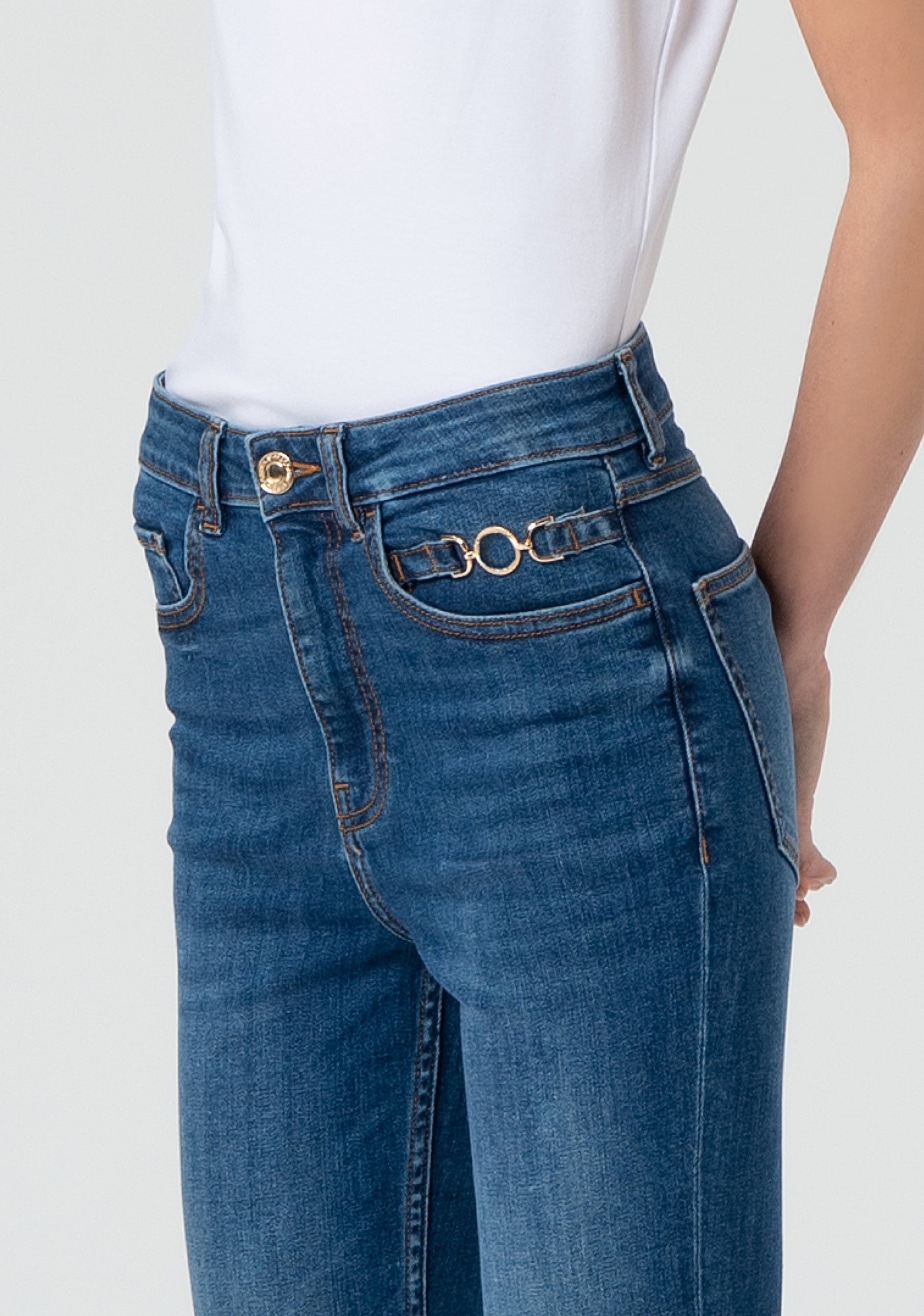 FRACOMINA Jeans Trombetta con Spacchetto Laterale