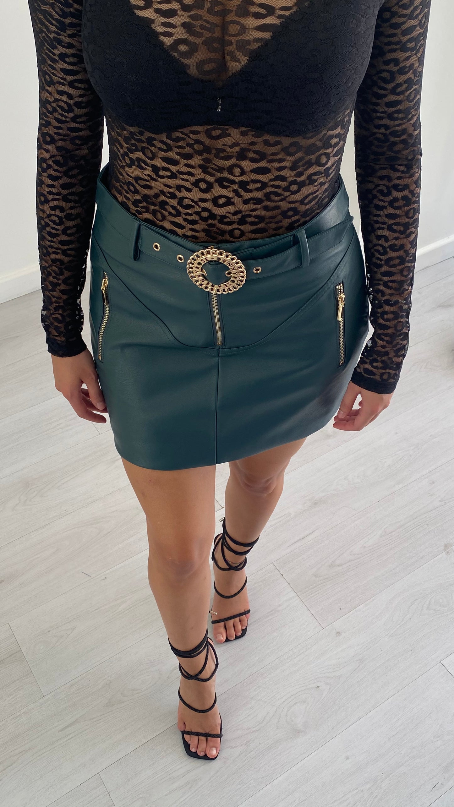 DENNY ROSE Minigonna Semilpelle con Cintura