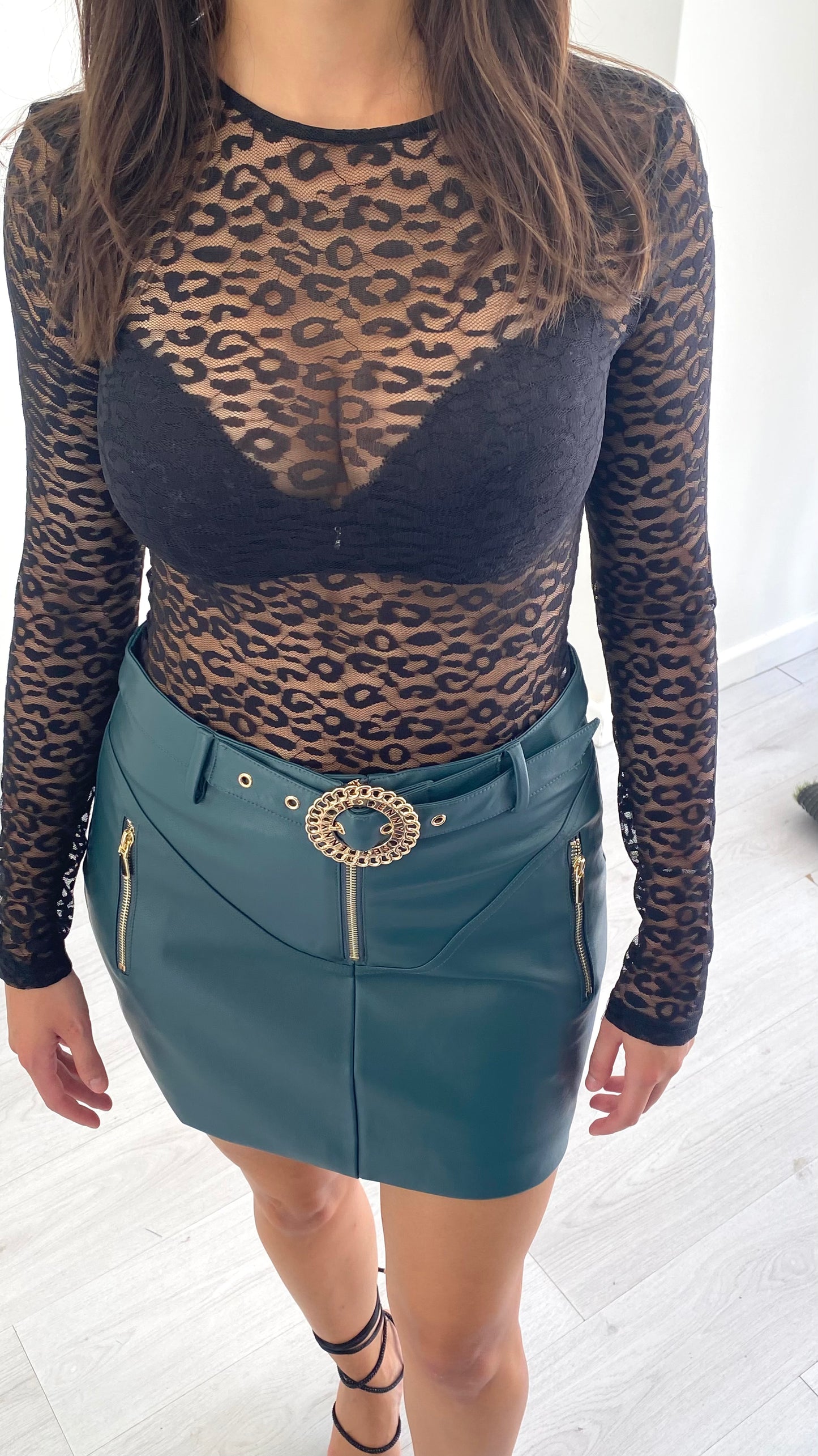 FRACOMINA Body con Maniche Lunghe Black