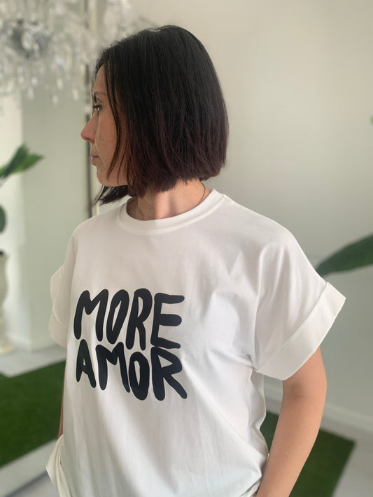 DEJAVU T-Shirt in Cotone Curvy con Scritta Simpatica