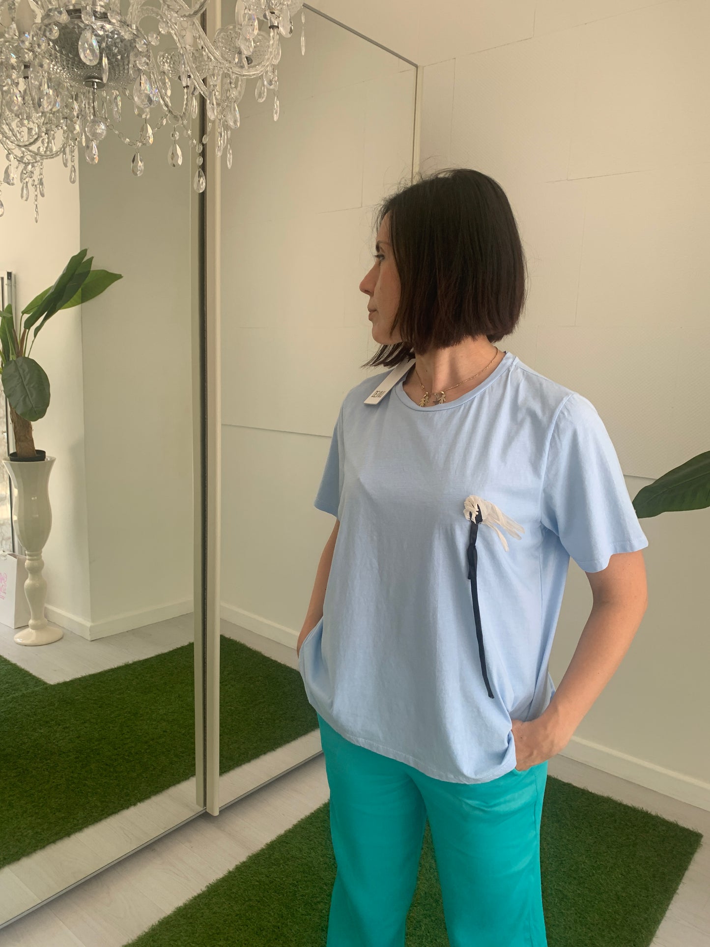 DEJAVU T-Shirt Manica Corta in Cotone Curvy