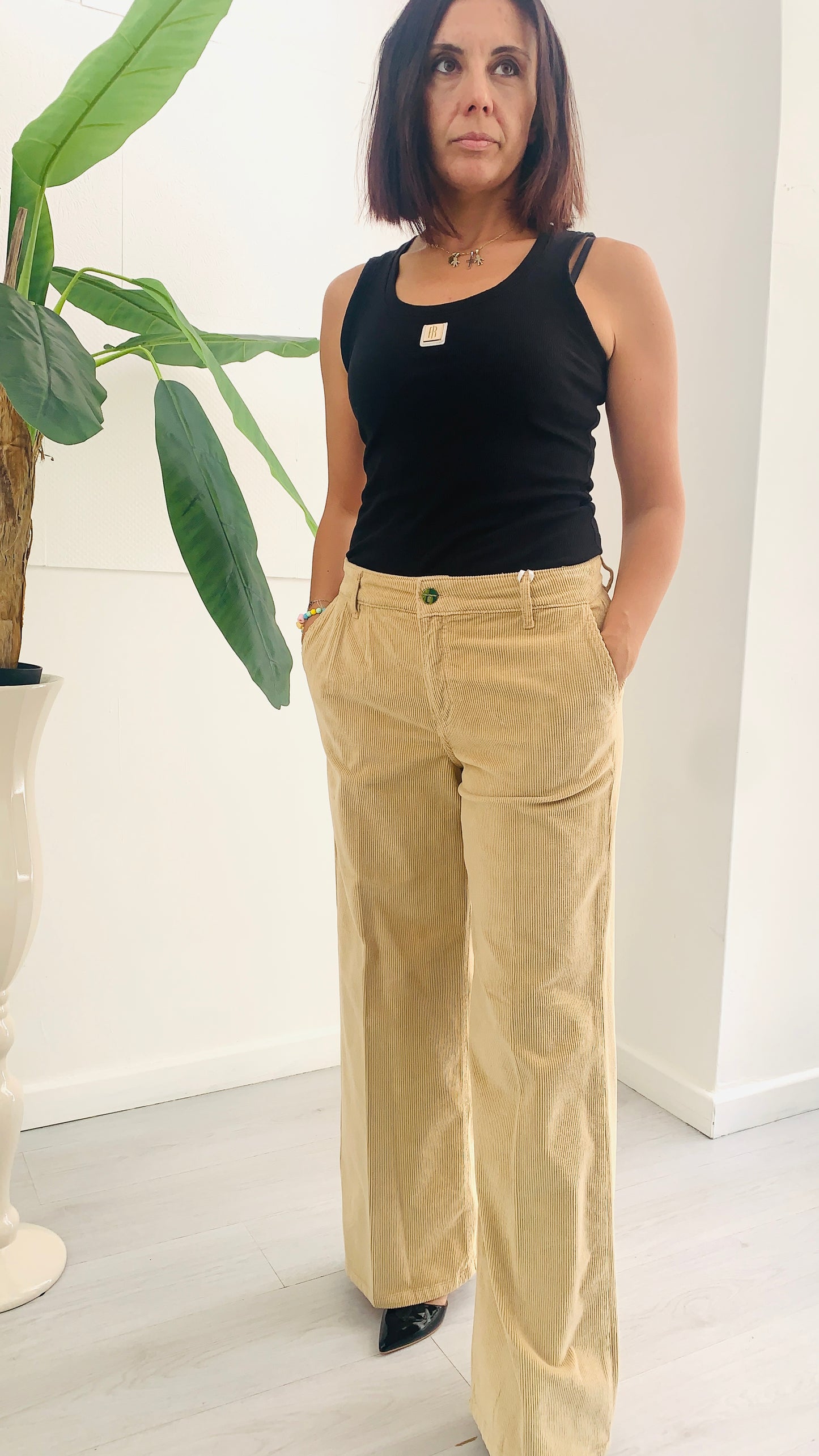 FRACOMINA Palazzo Flare Chinos in Vellutino