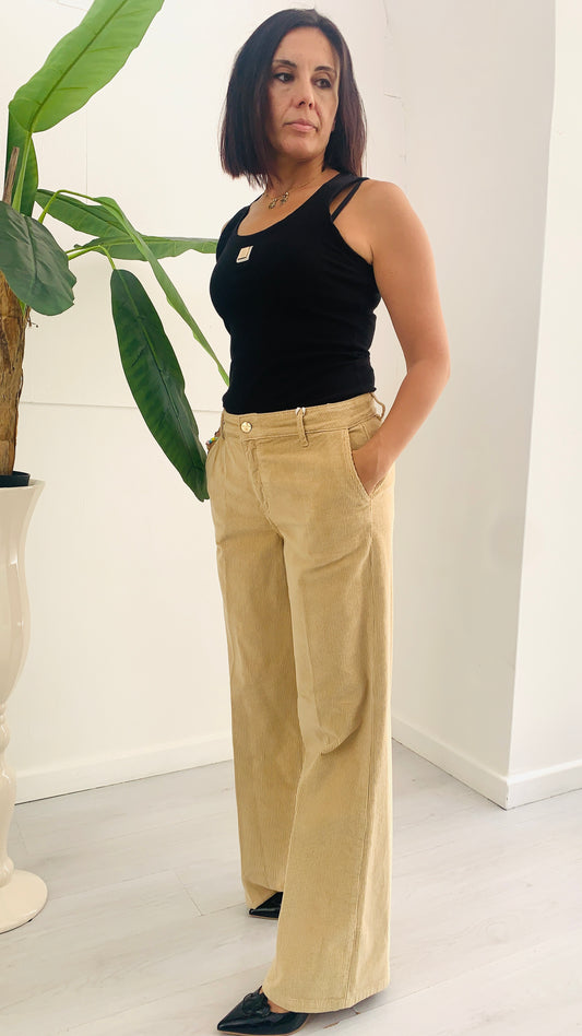 FRACOMINA Palazzo Flare Chinos in Vellutino