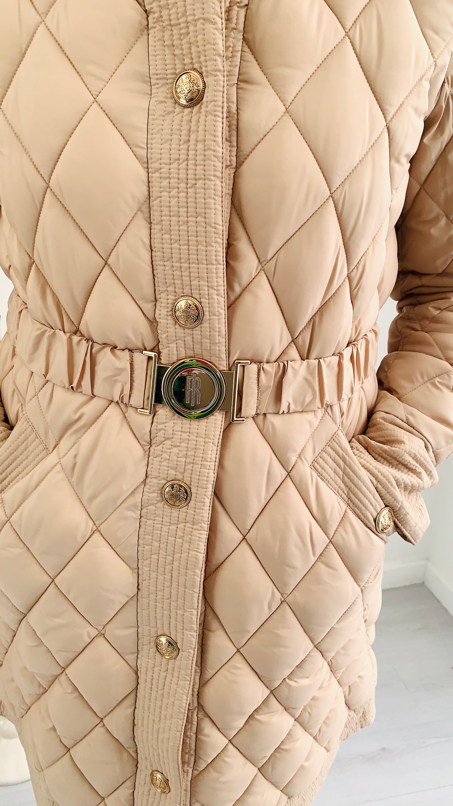 FRACOMINA Piumino 3/4 con Cinta Biscuit