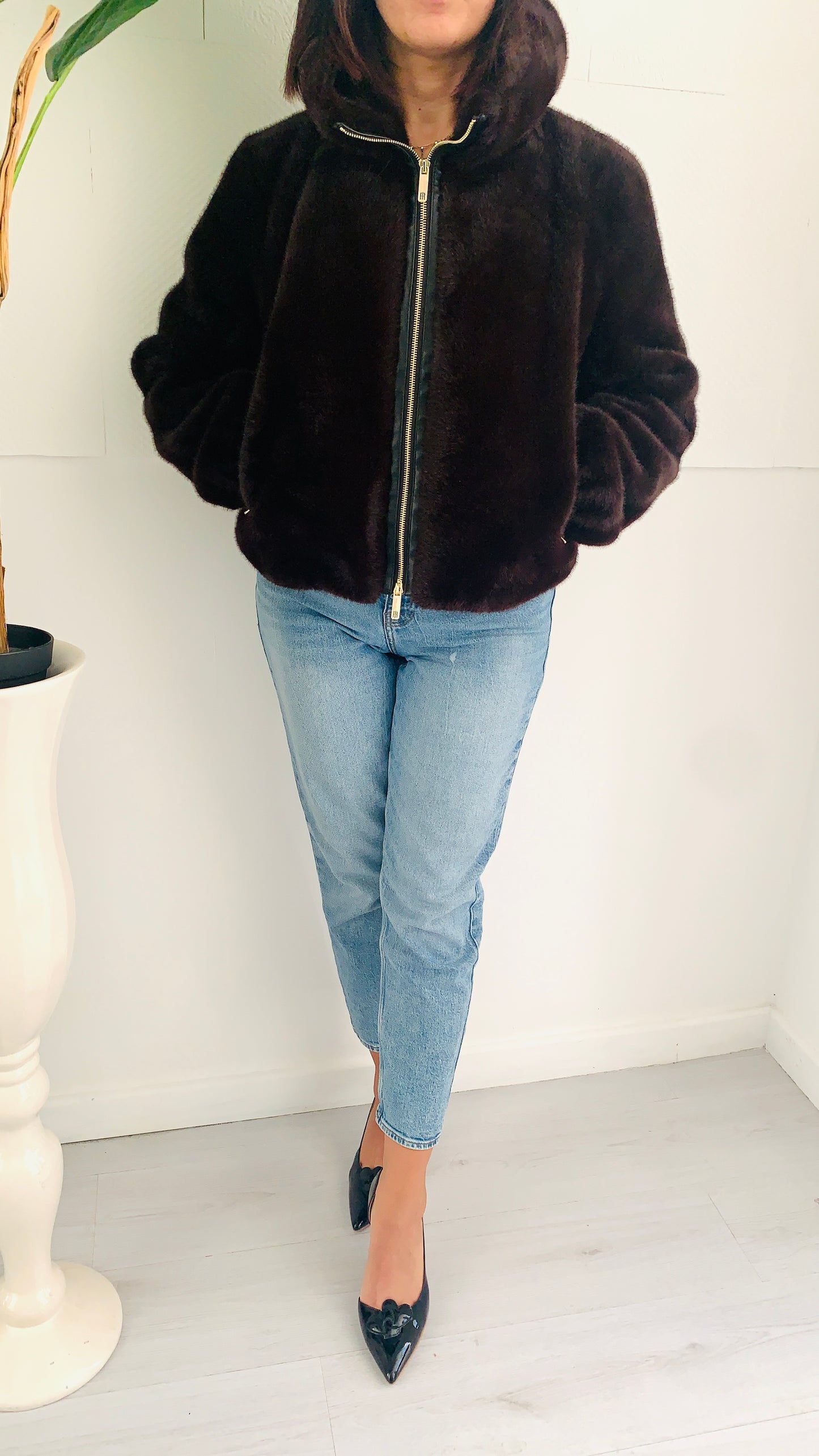 FRACOMINA Visone Brown con Inserti in Pelle