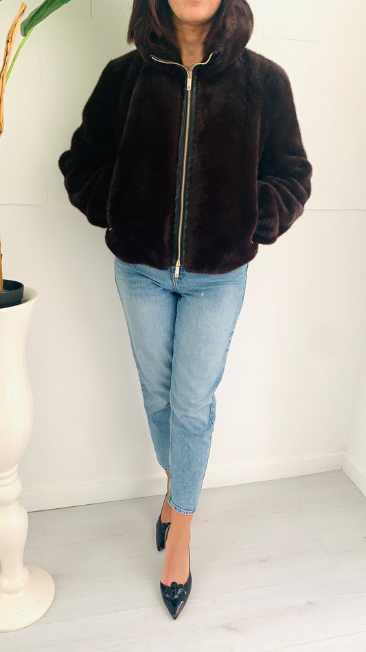 FRACOMINA Visone Brown con Inserti in Pelle