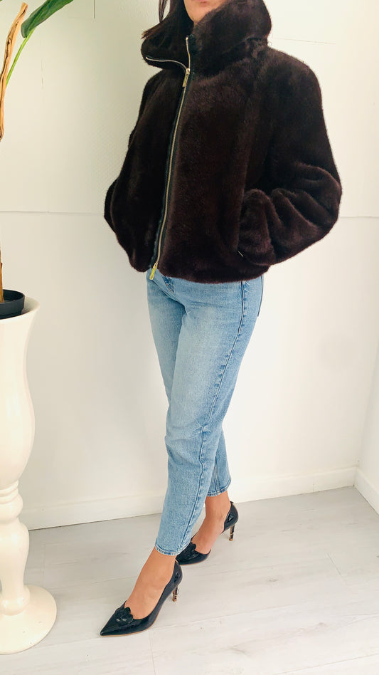 FRACOMINA Visone Brown con Inserti in Pelle