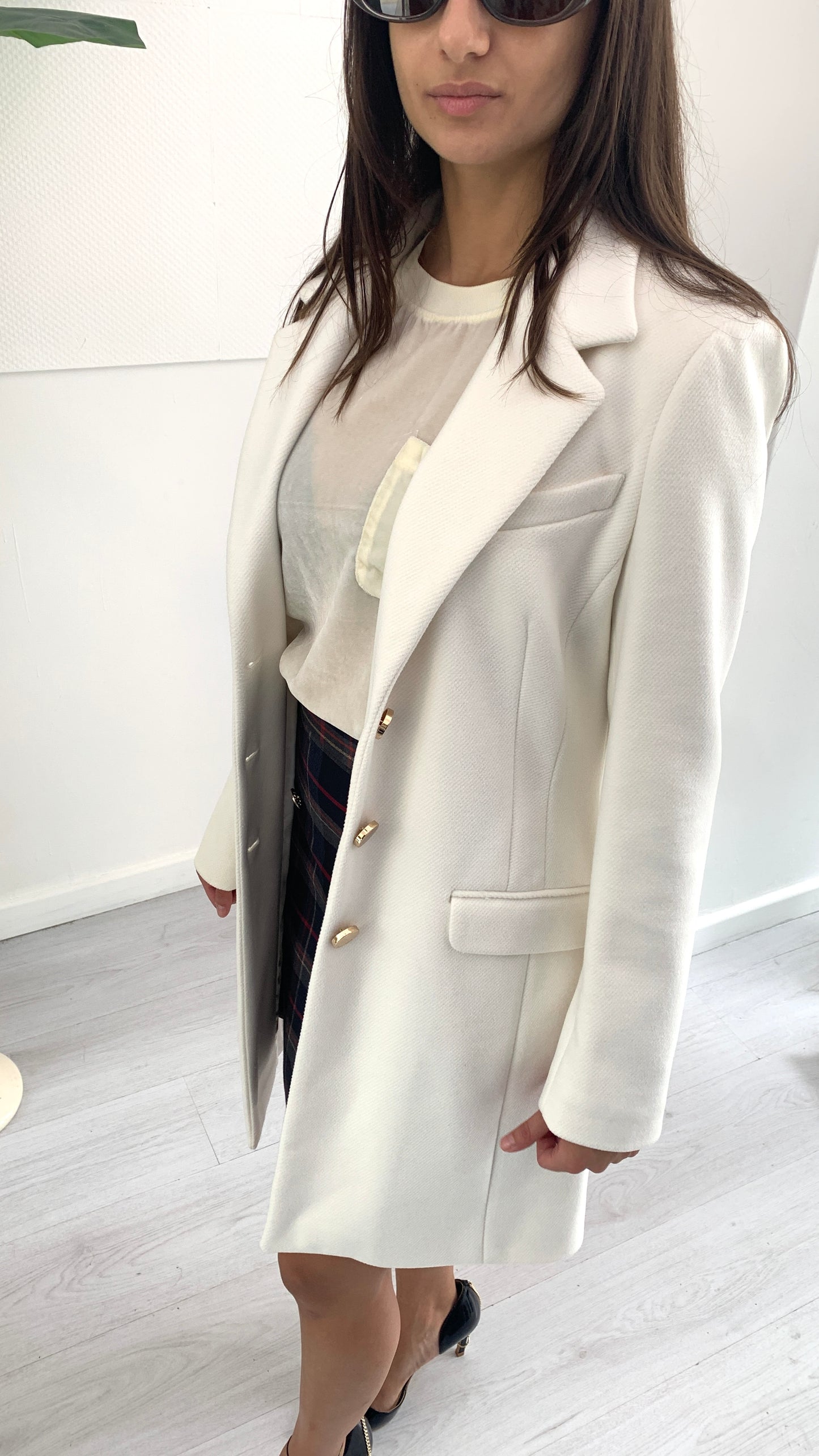 FRACOMINA Cappotto Basic con Bottoni Gold