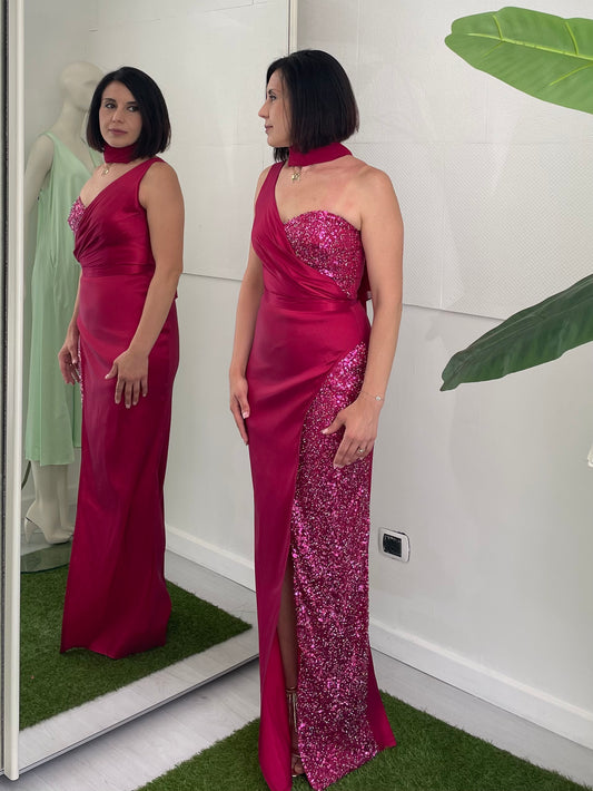 BIANCA BRANDI Abito Scollo a Cuore in Taftà Elastico