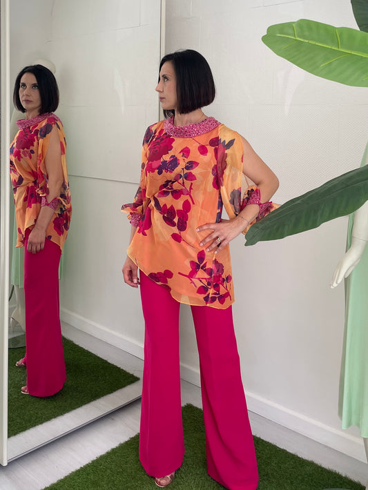 BIANCA BRANDI Completo Casacca Gioiello con Pantalone