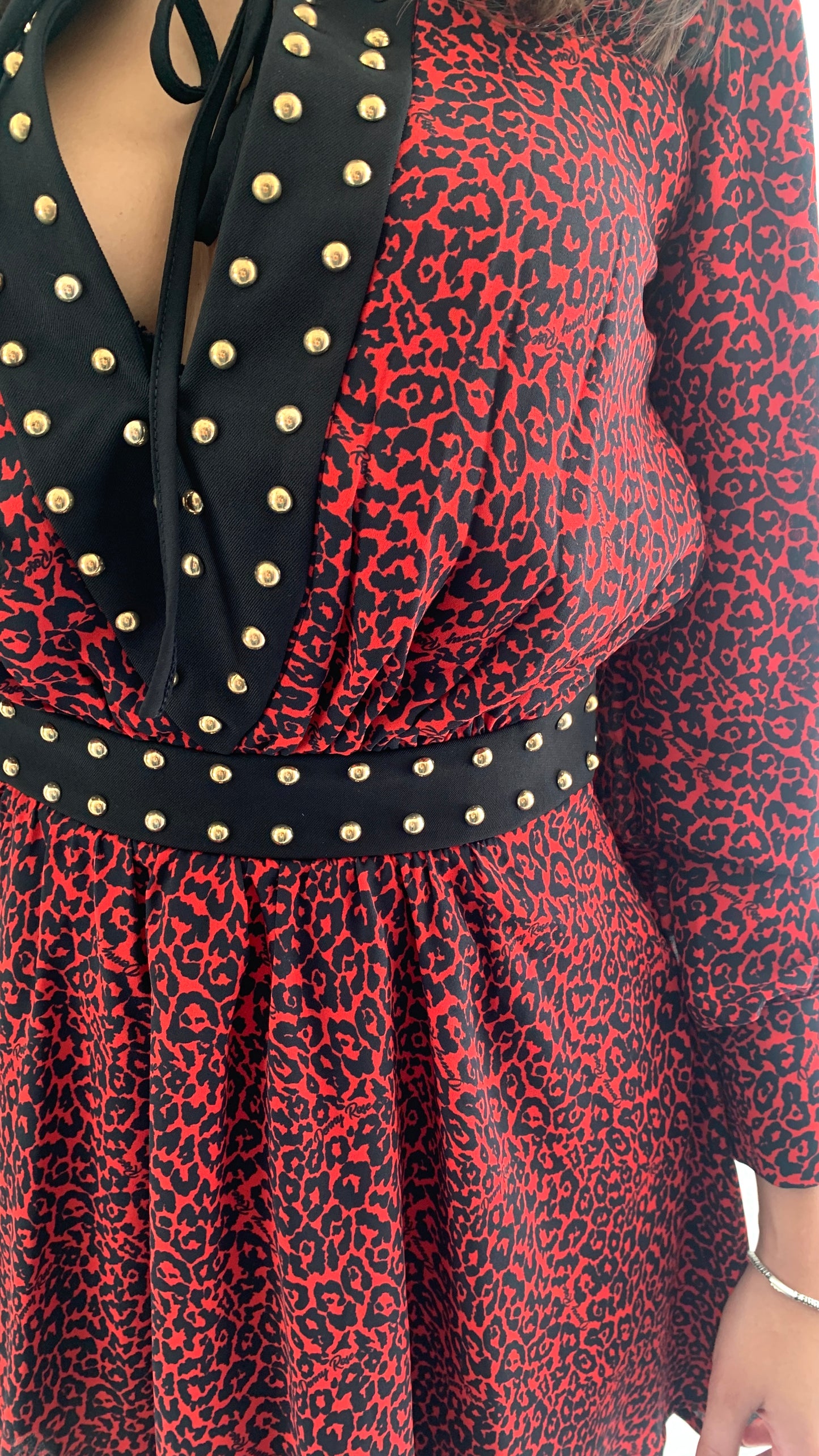 DENNY ROSE Abito Corto in Georgette Animalier