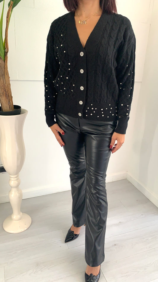 FRACOMINA Cardigan Intrcciato con Punti luce