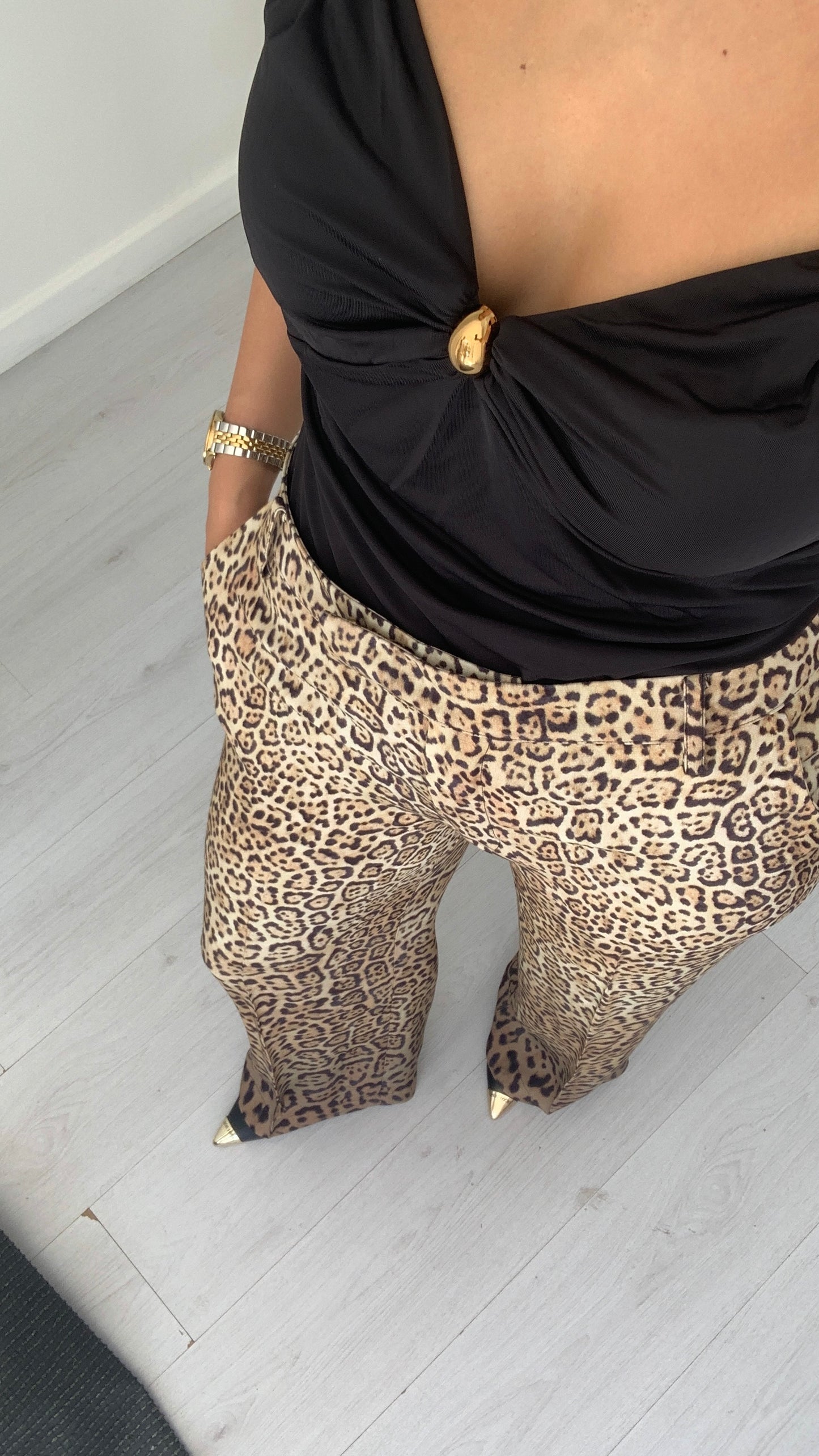 MARCIANO Pantalone Palazzo Animalier