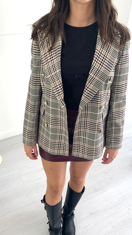 QUEGUAPA Giacca Mara Quadri Doppiopetto