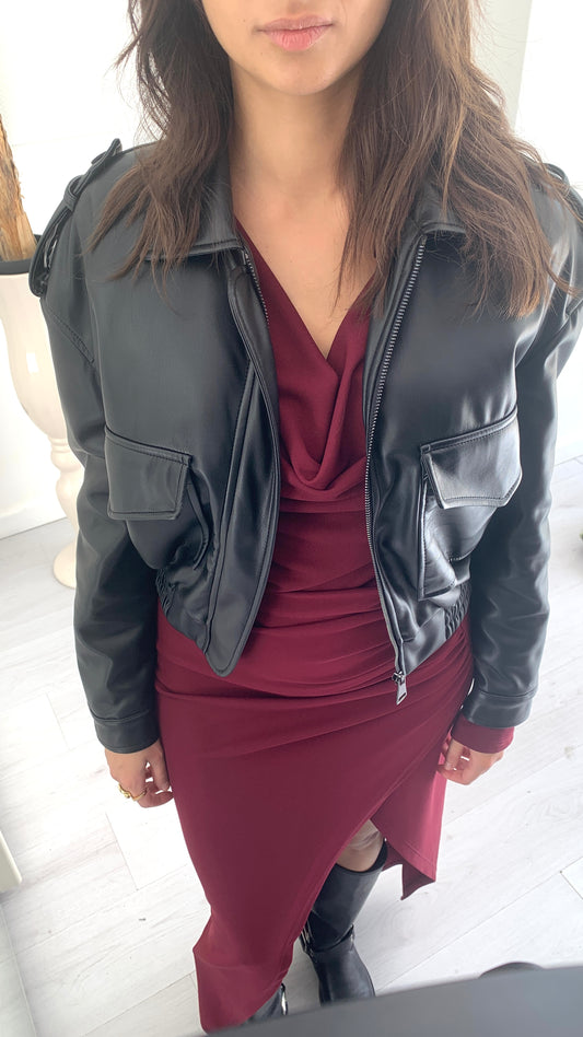 QUEGUAPA Giubbino Daniela in Ecopelle