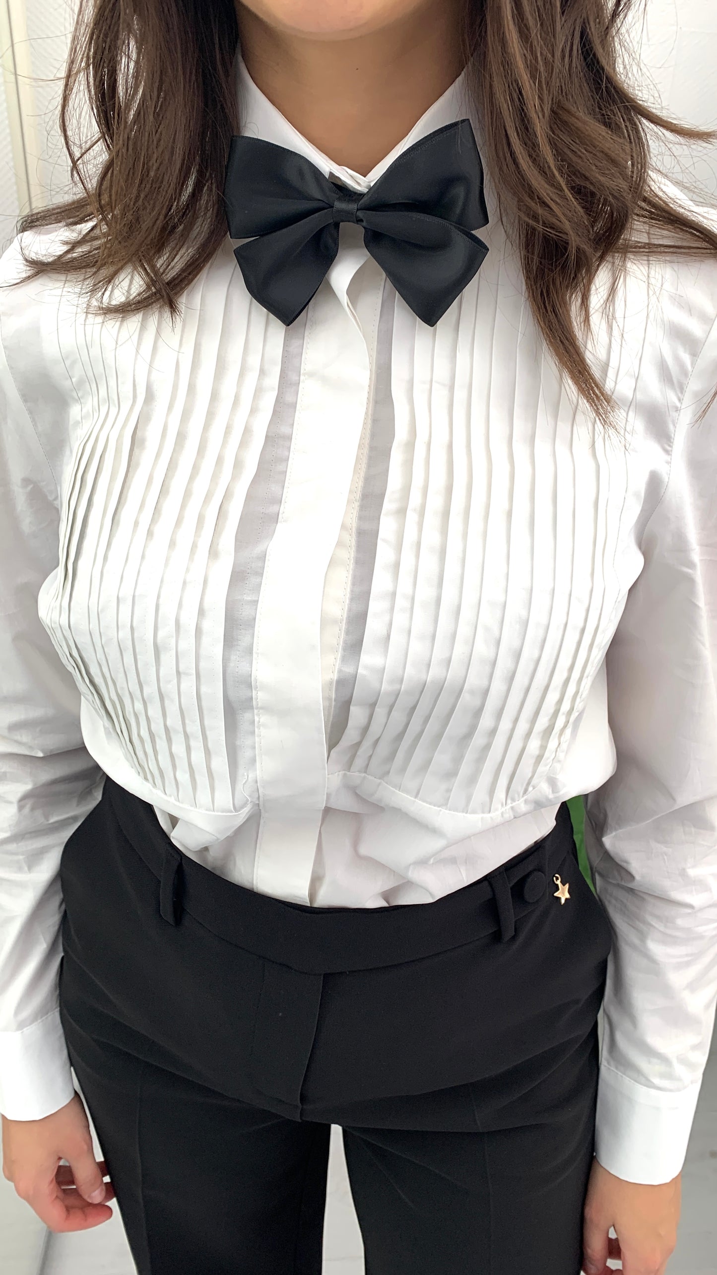 QUEGUAPA  Camicia Dalia con Pieghe e Papion