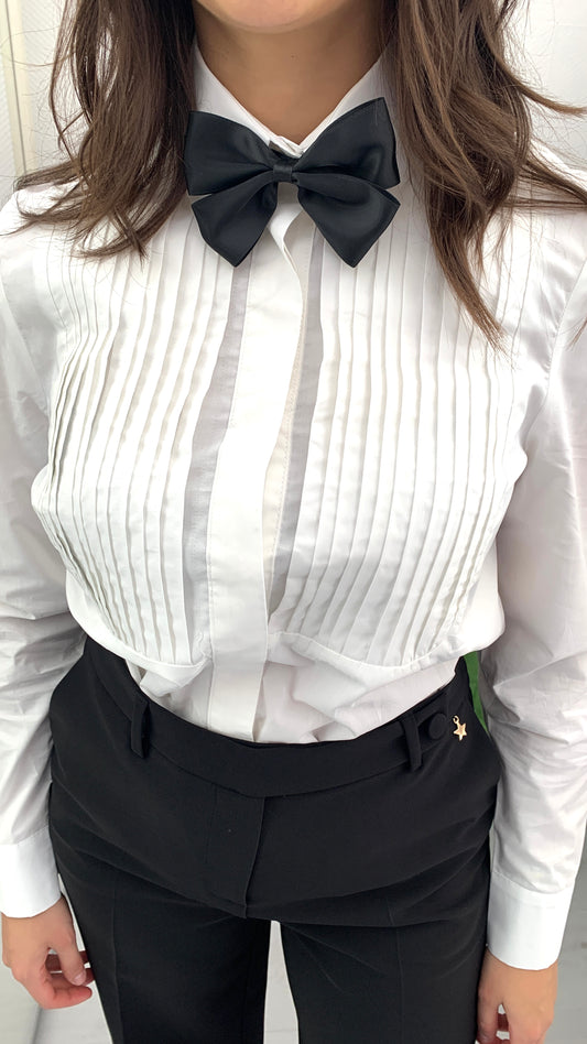 QUEGUAPA  Camicia Dalia con Pieghe e Papion