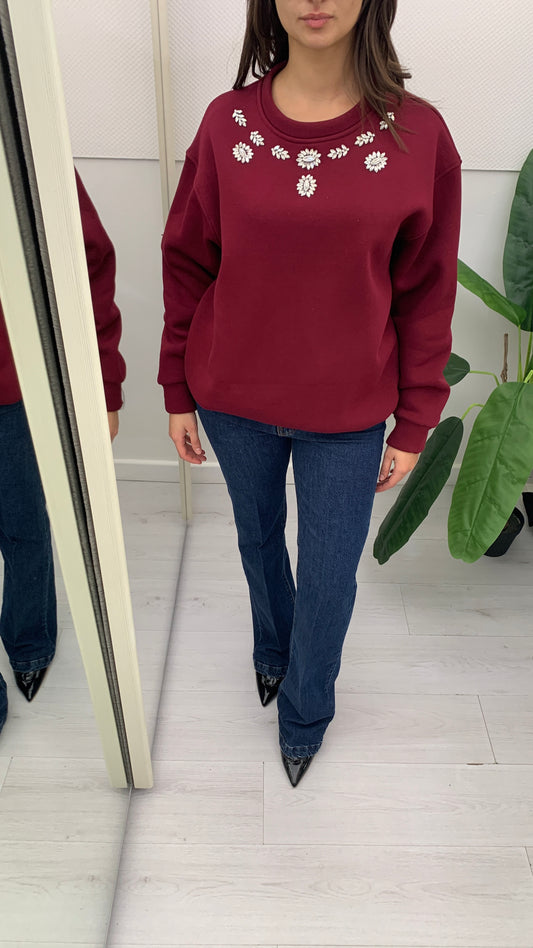 QUEGUAPA Felpa Manuela con Applicazioni