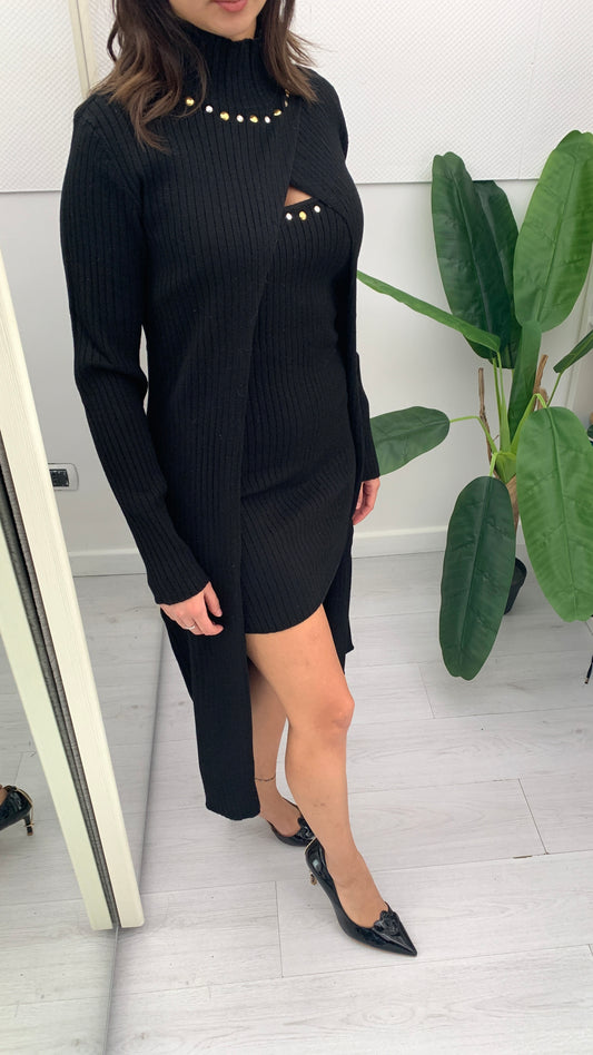 QUEGUAPA Abito in Maglia con Giacca