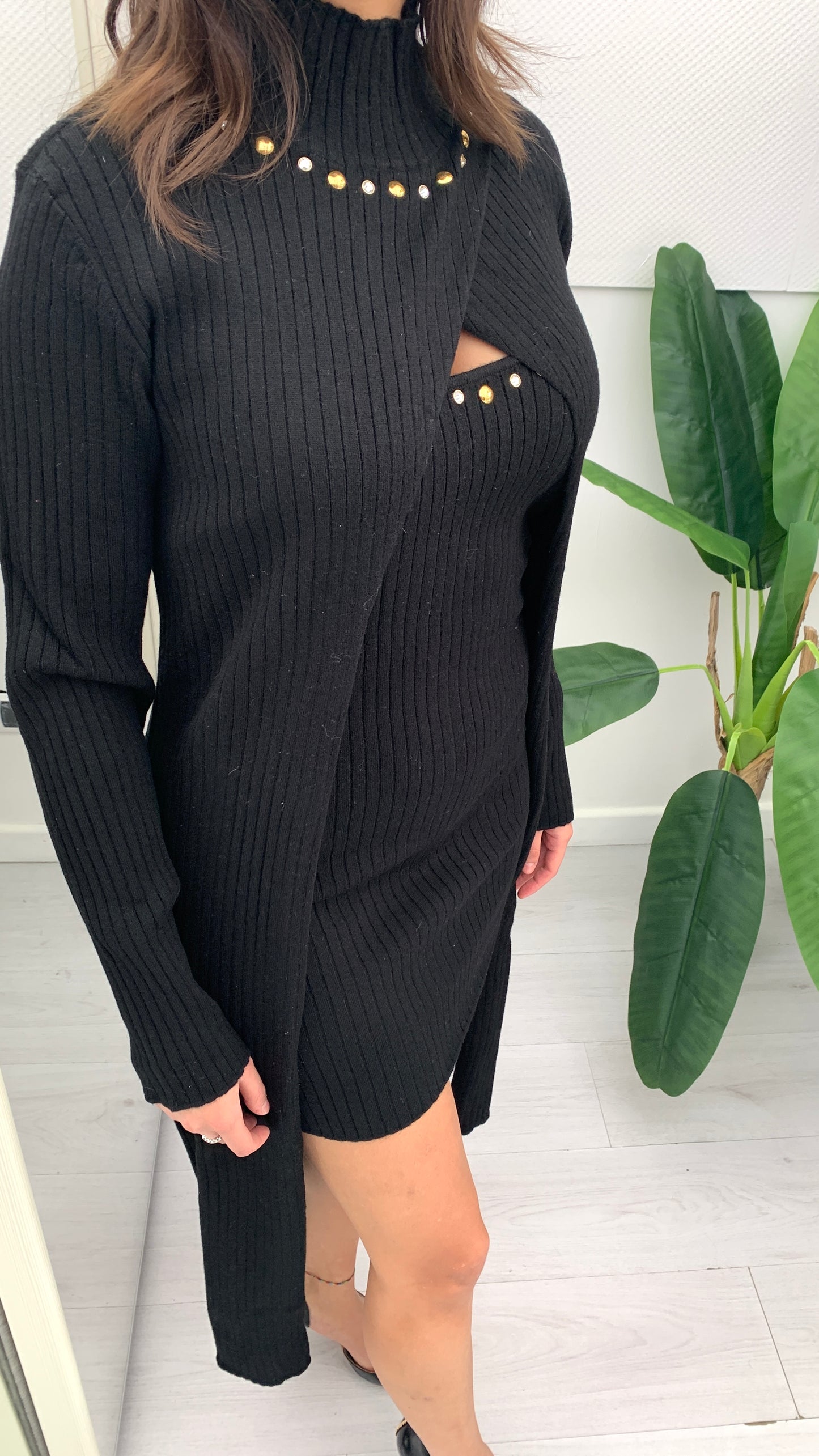 QUEGUAPA Abito in Maglia con Giacca