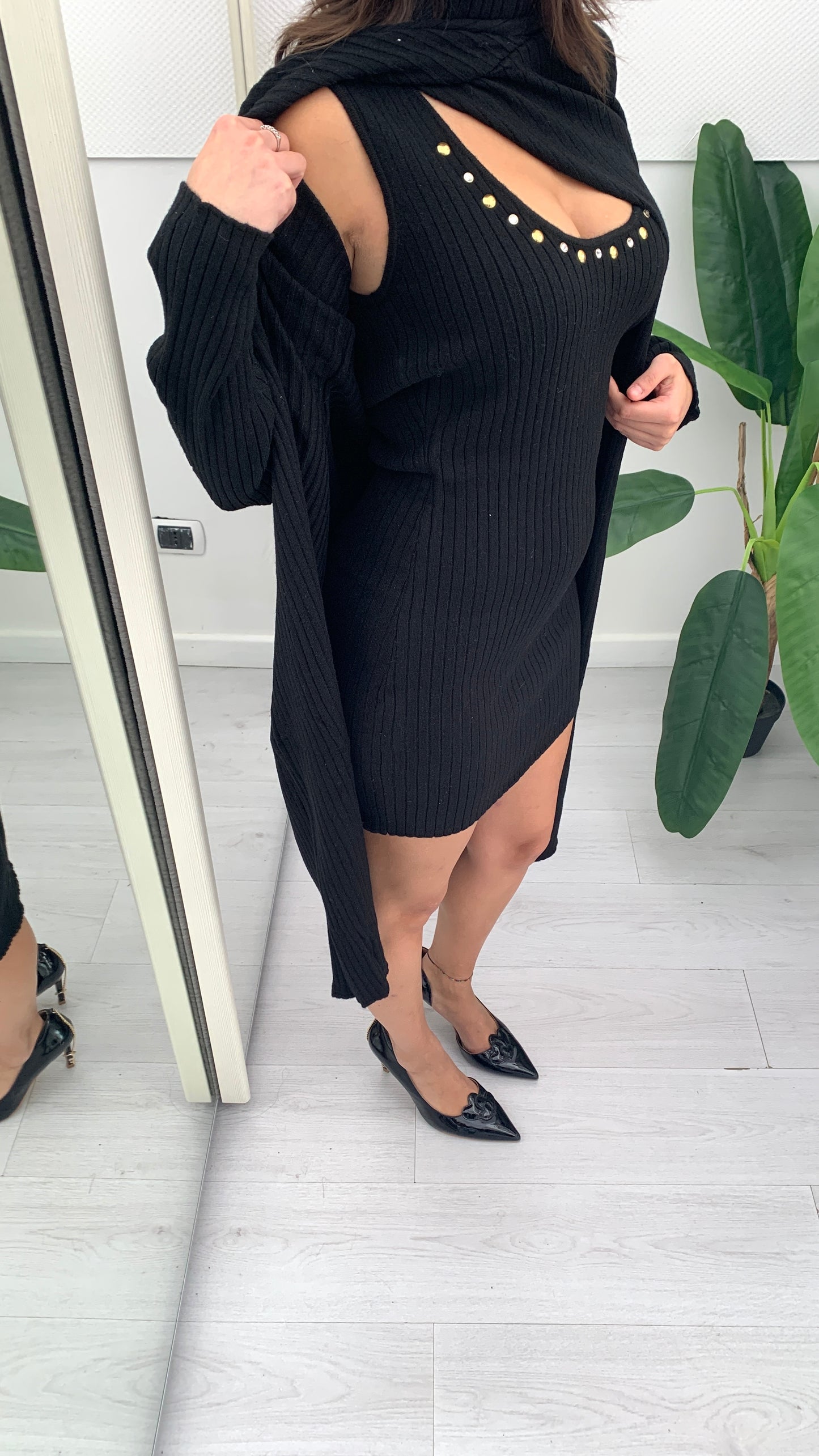 QUEGUAPA Abito in Maglia con Giacca